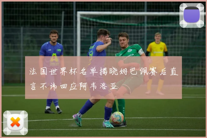 法国世界杯名单揭晓姆巴佩赛后直言不讳回应阿韦洛亚